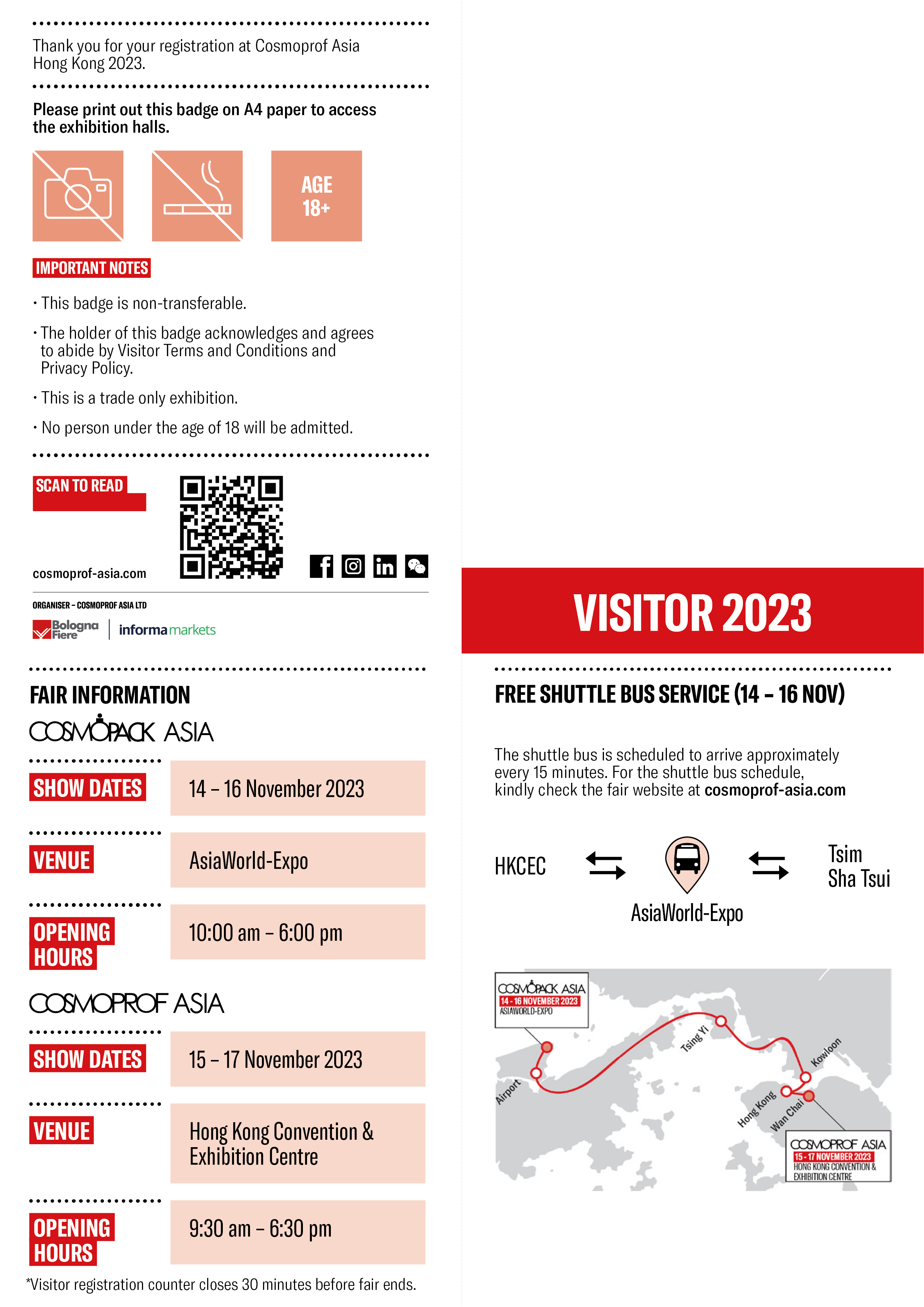 Visitor Badge Visitor Registration Cosmoprof Asia 2023